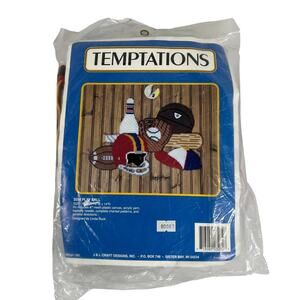 TEMPTATIONS Play Ball Plastic Canvas Kit 3234 Sports Wall Decor 1993 Sealed